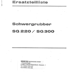 Niemeyer Sg220 Sg300 Parts Manual