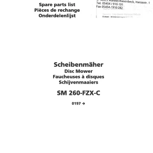 Niemeyer Sm 260 Fzx C 1997 Parts Manual