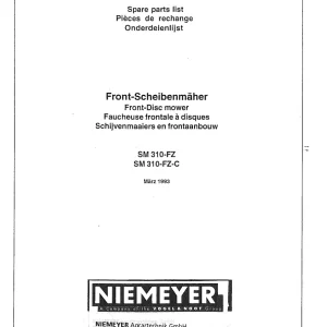 Niemeyer Sm 310 Fz 310 Fz C 1993 Parts Manual
