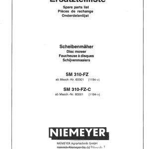 Niemeyer Sm 310 Fz 310 Fz C 1995 Parts Manual