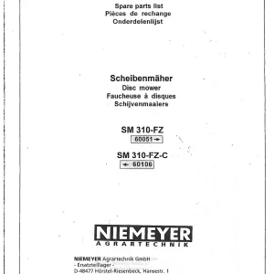Niemeyer Sm 310 Fz C 1997 Parts Manual