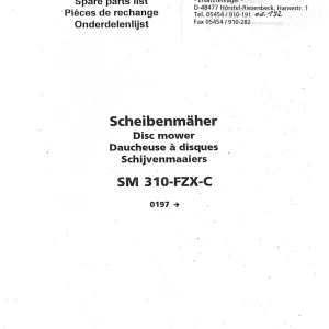 Niemeyer Sm 310 Fzx C 2001 Parts Manual