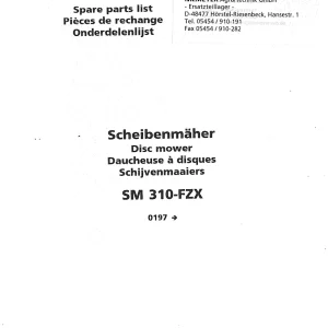 Niemeyer Sm 310 Fzx 2001 Parts Manual