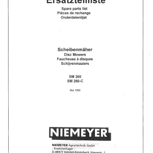 Niemeyer Sm260 260C 1992 Parts Manual