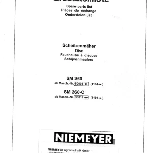 Niemeyer Sm260 260C 1998 Parts Manual