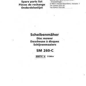 Niemeyer Sm260C 2001 Parts Manual
