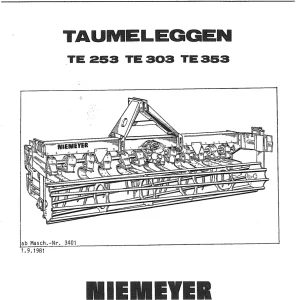 Niemeyer Te253 Te303 Te353 1981 Parts Manual