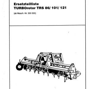 Niemeyer Turborotor Trs86 101 121 Parts Manual