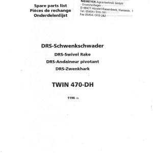 Niemeyer 470Dh 2002 Parts Manual