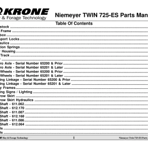 Niemeyer 725 Es Parts Manual
