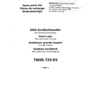 Niemeyer 725Es 2002 Parts Manual