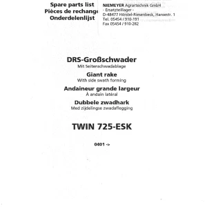 Niemeyer 725Esk 2002 Parts Manual