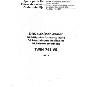 Niemeyer 745Vs 2001 Parts Manual
