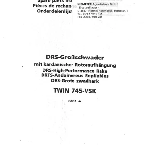 Niemeyer 745Vsk 2001 Parts Manual