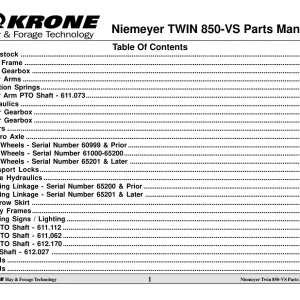 Niemeyer 850 Vs Parts Manual