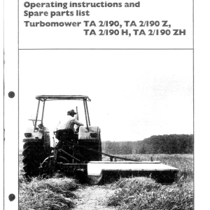 Niemeyer Turbomower Ta2 190 Z H Zh Parts Manual