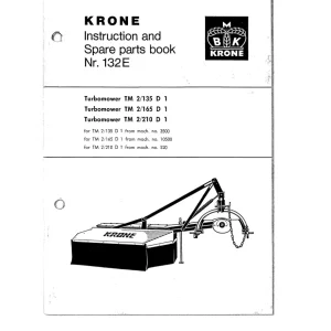 Niemeyer Turbomower Tm2 135 2 165 2 210 Parts Manual