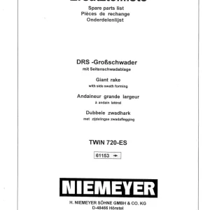 Niemeyer 720Es 1998 Parts Manual