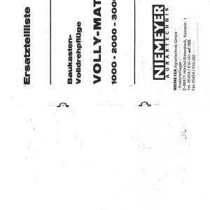 Niemeyer Vollymat 1000 2000 3000 2000 Parts Manual