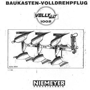 Niemeyer Vollymat 1002 1980 Parts Manual