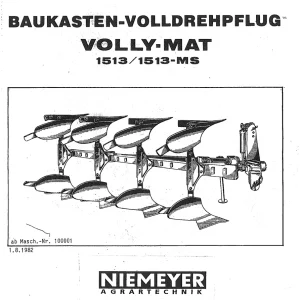 Niemeyer Vollymat 1513 1513Ms 1982 Parts Manual