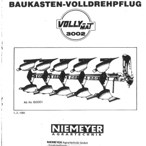 Niemeyer Vollymat 3002 1981 Parts Manual