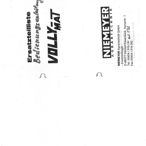 Niemeyer Vollymat Ii Iii Iv Parts Manual