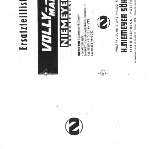 Niemeyer Vollymat Ii Iii Parts Manual