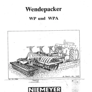 Niemeyer Wendepacker Wp Wpa 1984 Parts Manual