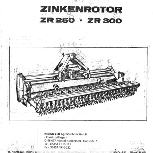 Niemeyer Zr250 Zr300 Parts Manual