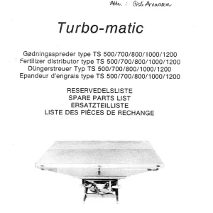 Nordsten Ts 500 700 800 1000 1200 Turbomatic Parts Manual