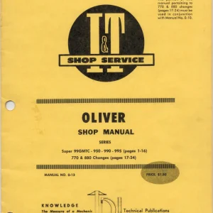 Oliver 950 990 995 770 880 99Gmtc Service Manual