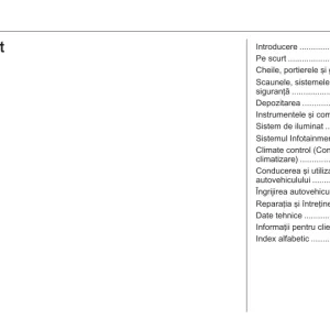 Opel Insignia De Utilizare In Limba Romana Service Manual