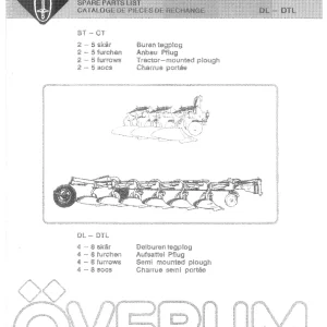 Overum Bt Ct Dl Dlt 1993 Parts Manual