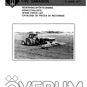 Overum Tivejet D 3307 4008 Parts Manual