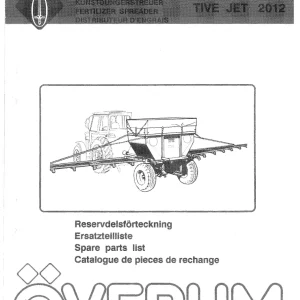 Overum Tivejet 2012 Parts Manual