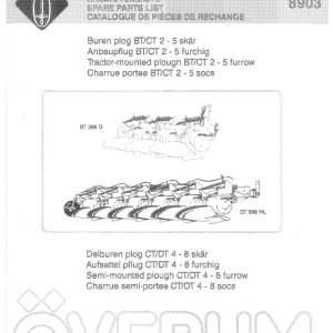 Overum Bt Ct 2 5 1989 Parts Manual