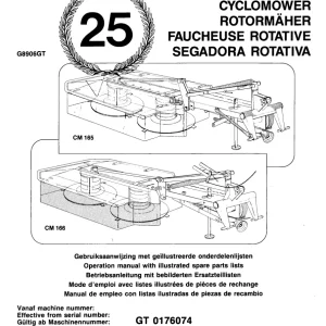 PZ Zweegers Cm165 166 Parts Manual