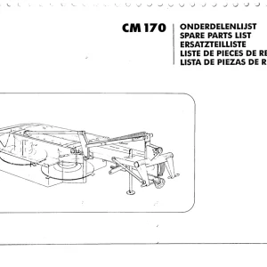 PZ Zweegers Cm170 Parts Manual