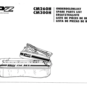 PZ Zweegers Cm260H Cm300H Parts Manual