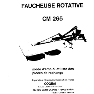 PZ Zweegers Cm265 Parts Manual