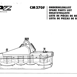PZ Zweegers Cm270 Parts Manual