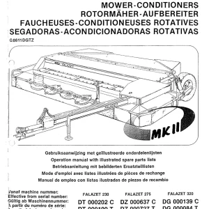 PZ Zweegers Falazet 230 275 320 Parts Manual