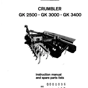 PZ Zweegers Gk2500 Gk3000 Gk3400 Parts Manual