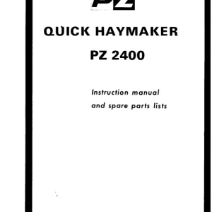 PZ Zweegers Pz2400 Parts Manual
