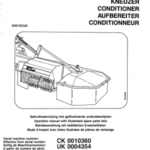 PZ Zweegers Tk186 Tk212 Parts Manual