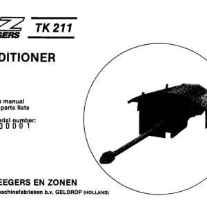 PZ Zweegers Tk211 Parts Manual