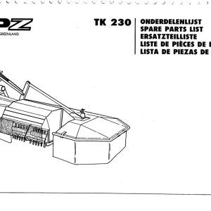 PZ Zweegers Tk230 Parts Manual