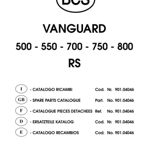 Pasquali Bcs Vanguard 500 550 700 750 800 Parts Manual