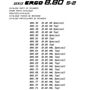 Pasquali Ergo 8.80 Parts Manual
